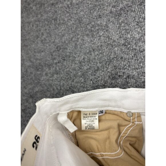 rag & bone JEAN Jeans Womens 26 White Eleven Bell Flare Raw Hem Stretch Denim - Picture 8 of 8